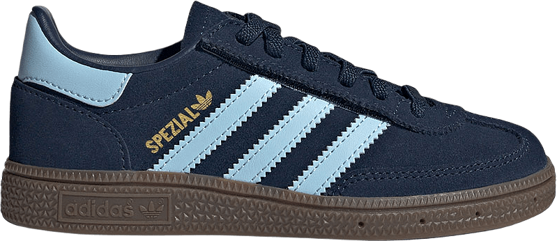 Handball Spezial Comfort Closure Skor med elastisk snörning för barn, från Adidas Originals, i färgen Conavy/Clesky/Gum5.