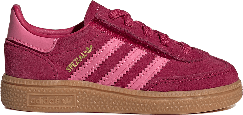 Handball Spezial Comfort Closure Elastic Lace Skorn Barn, från Adidas Originals, i färgen Rubred/Lucpnk/Gum2.