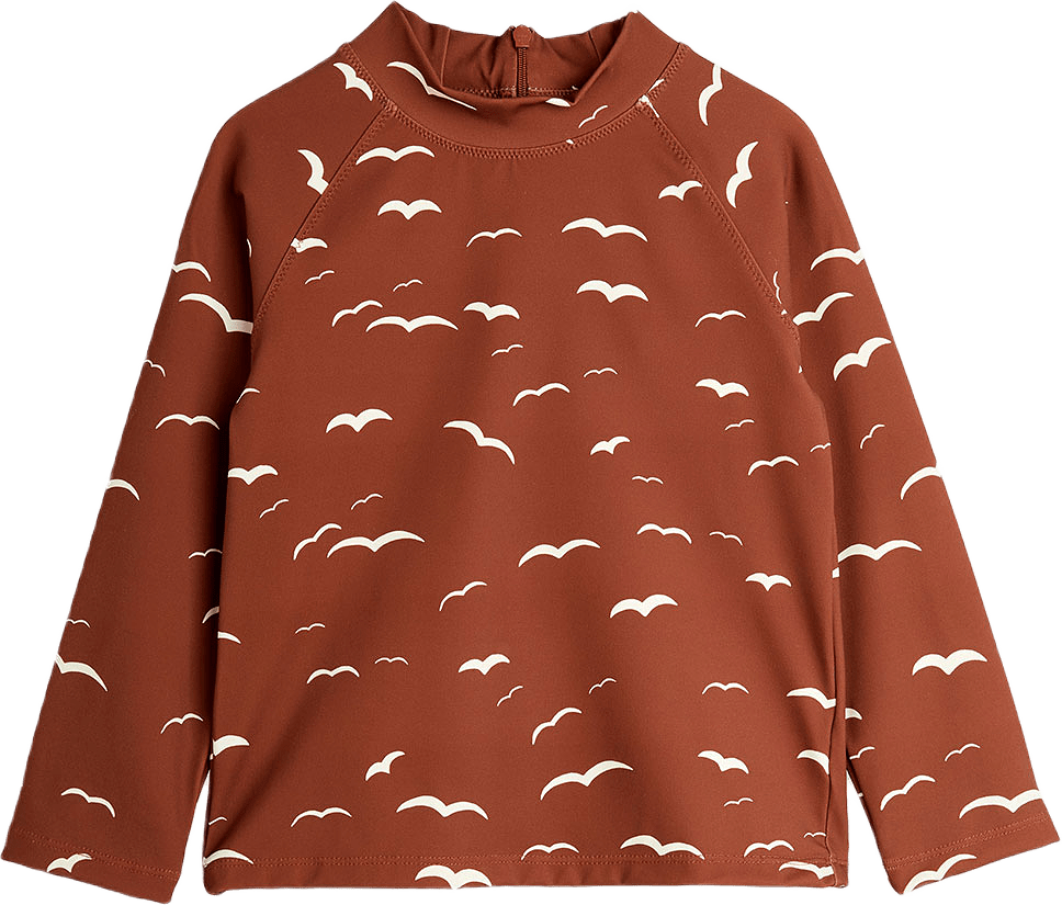 Seagull Long-sleeve uv top, från Mini Rodini, i färgen Brown.