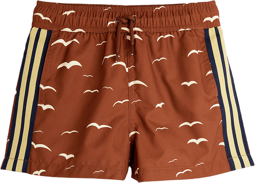 Seagull swim shorts, från Mini Rodini, i färgen Brown.