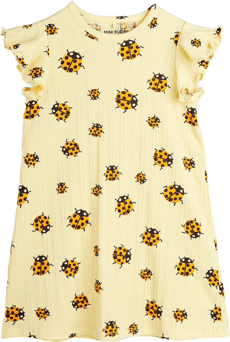 Ladybugs wing dress, från Mini Rodini, i färgen Yellow.
