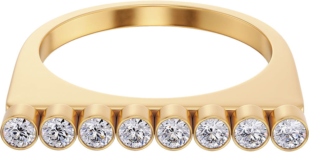 Twiggy Ring CZ Gold