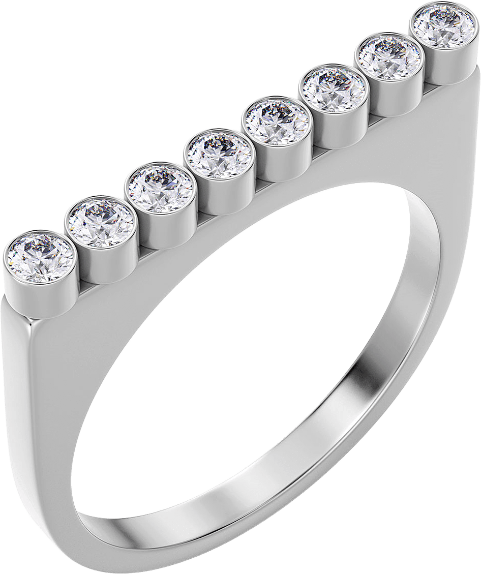 Twiggy Ring CZ Steel