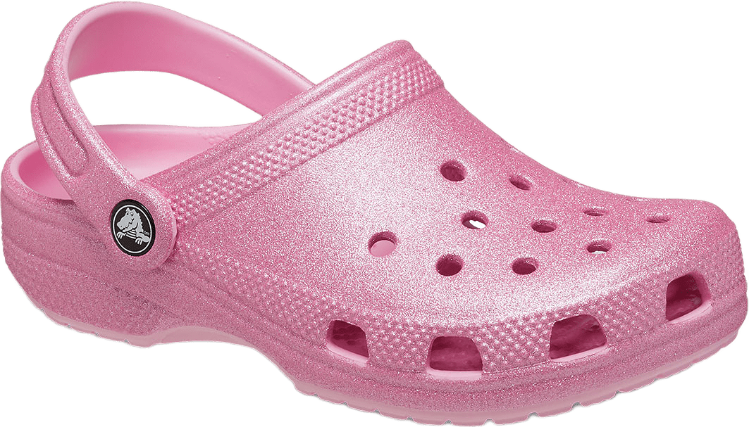 Classic Glitter Clog, från Crocs, i färgen Pink Tweed Glitter.