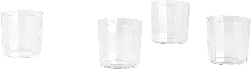Angle Glass Set of 4 Wide, från HAY, i färgen Clear.