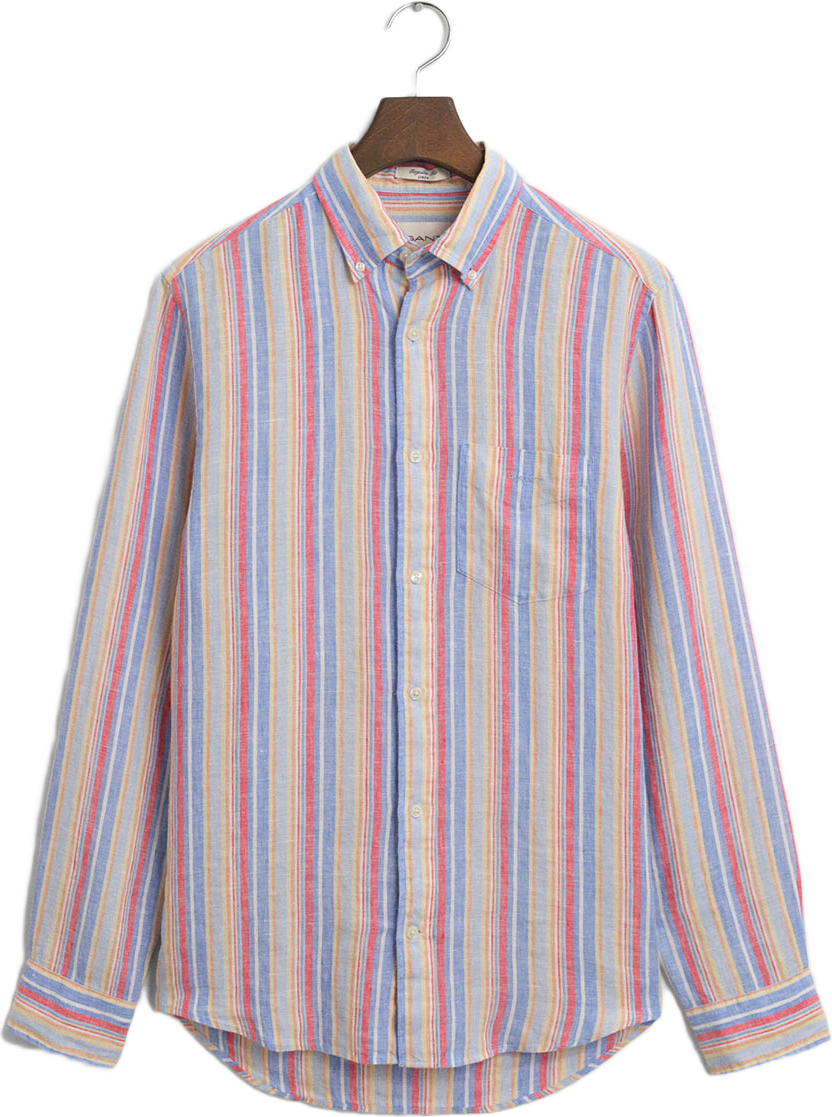 Regular Fit Multi Striped Linen Shirt, från GANT, i färgen Perfect Blue.