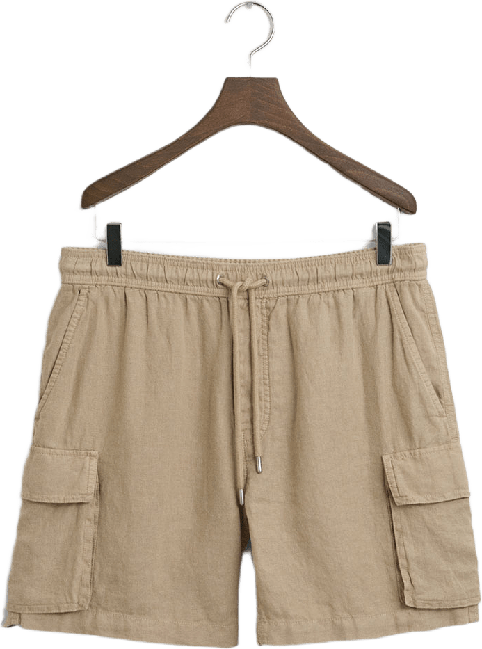 Regular Fit Linen Cargo Shorts, från GANT, i färgen Concrete Beige.