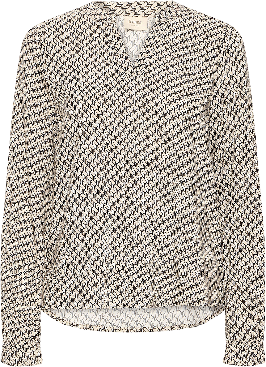 Frflowy Blouse, från Fransa, i färgen Feather Grey Art.