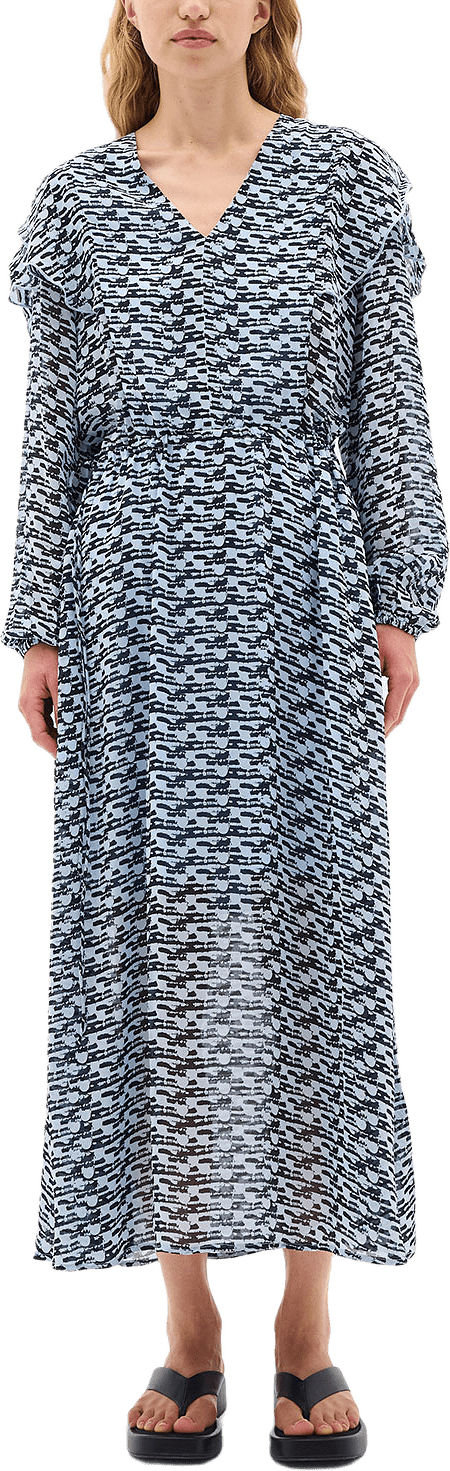 CessieIW V-neck Dress; InWear Dress, från Inwear, i färgen Blue Diffused Wall.