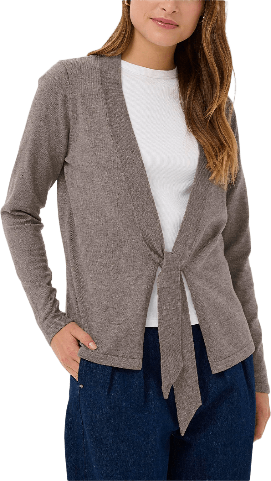 MilaSZ Tie Cardigan, från Saint Tropez, i färgen Iron Melange.