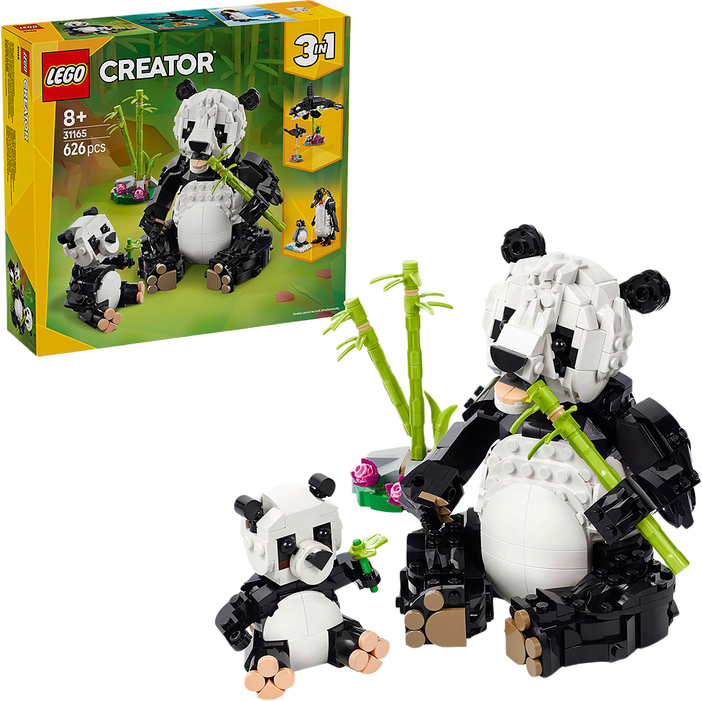 Vilda djur: pandafamilj