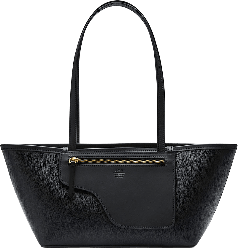 Gaiba Black Grained Leather/Leather Mini tote bag, från ATP Atelier, i färgen Black.