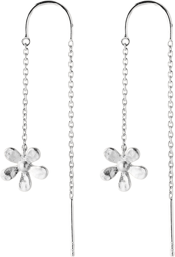 Wild Poppy Earchains, från Pernille Corydon, i färgen Silver.