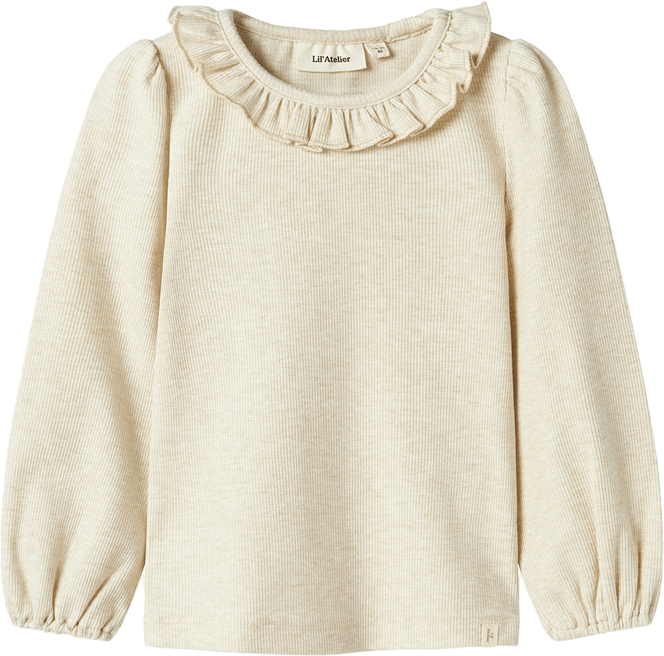 Darla slim tröja, från Lil'Atelier, i färgen Turtledove Melange.