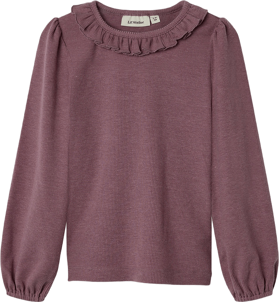 Darla slim tröja, från Lil'Atelier, i färgen Nostalgia Rose Melange.