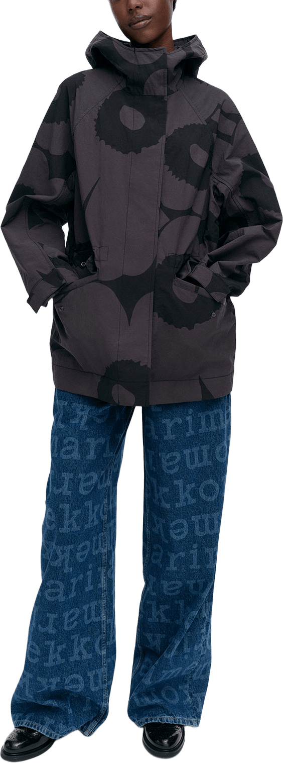 Musteet Unikko, från Marimekko, i färgen Black, Dark Grey.