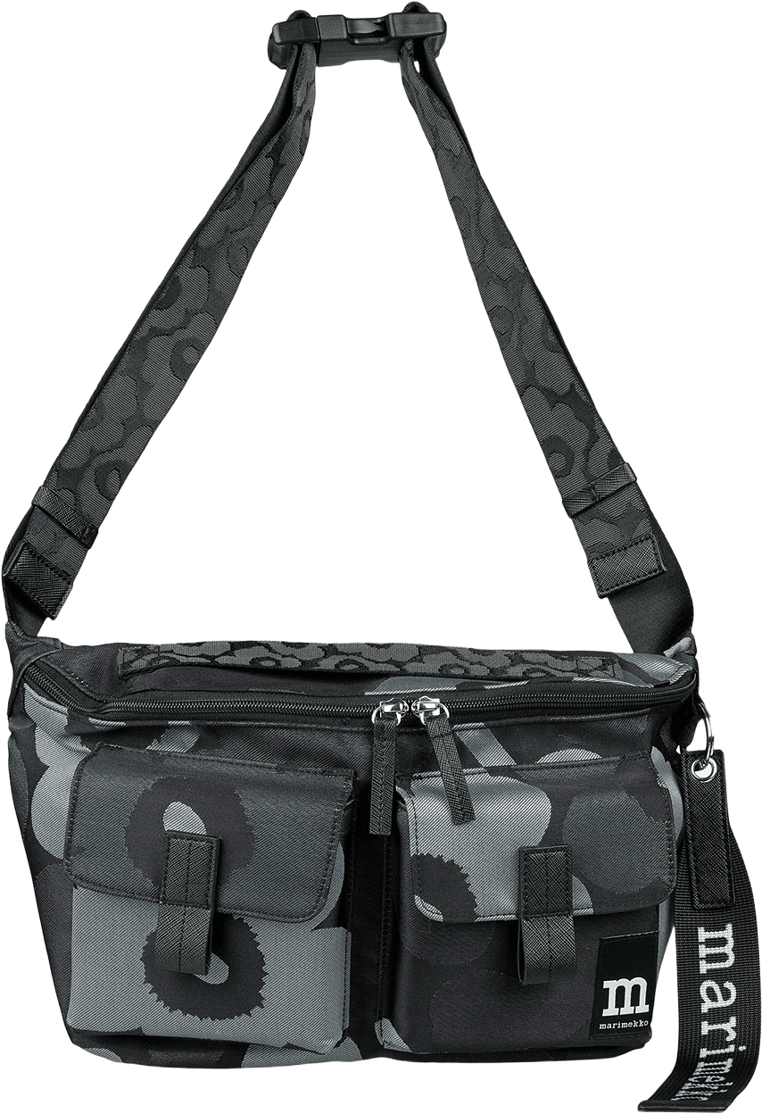 Sling Bag M Unikko, från Marimekko, i färgen Grey, Dark Grey, Black.