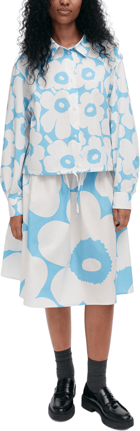 Rypytys Unikko, från Marimekko, i färgen Blue, Off White.