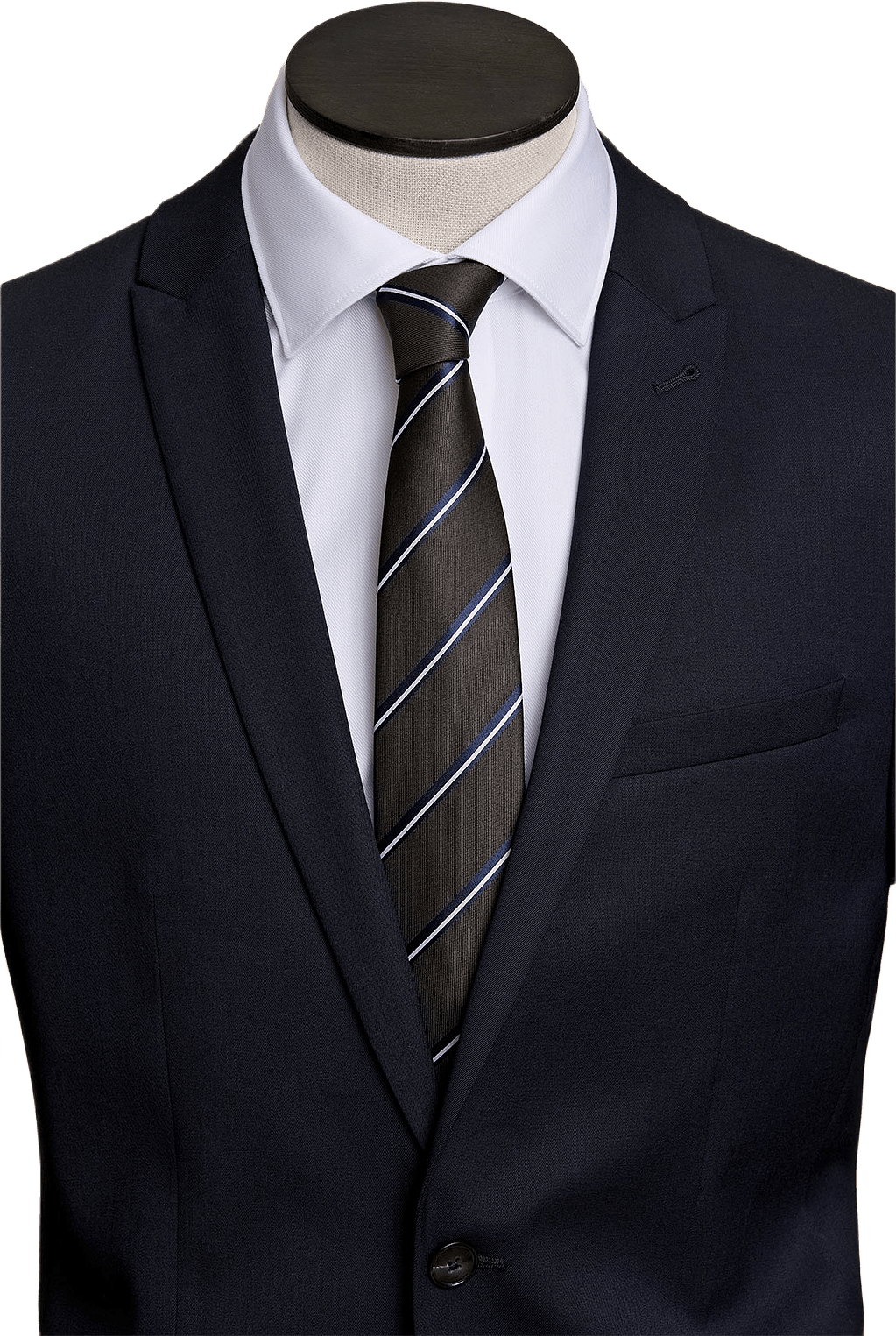 Polyester tie with stripe 7 cm, från Lindbergh, i färgen Mocca.