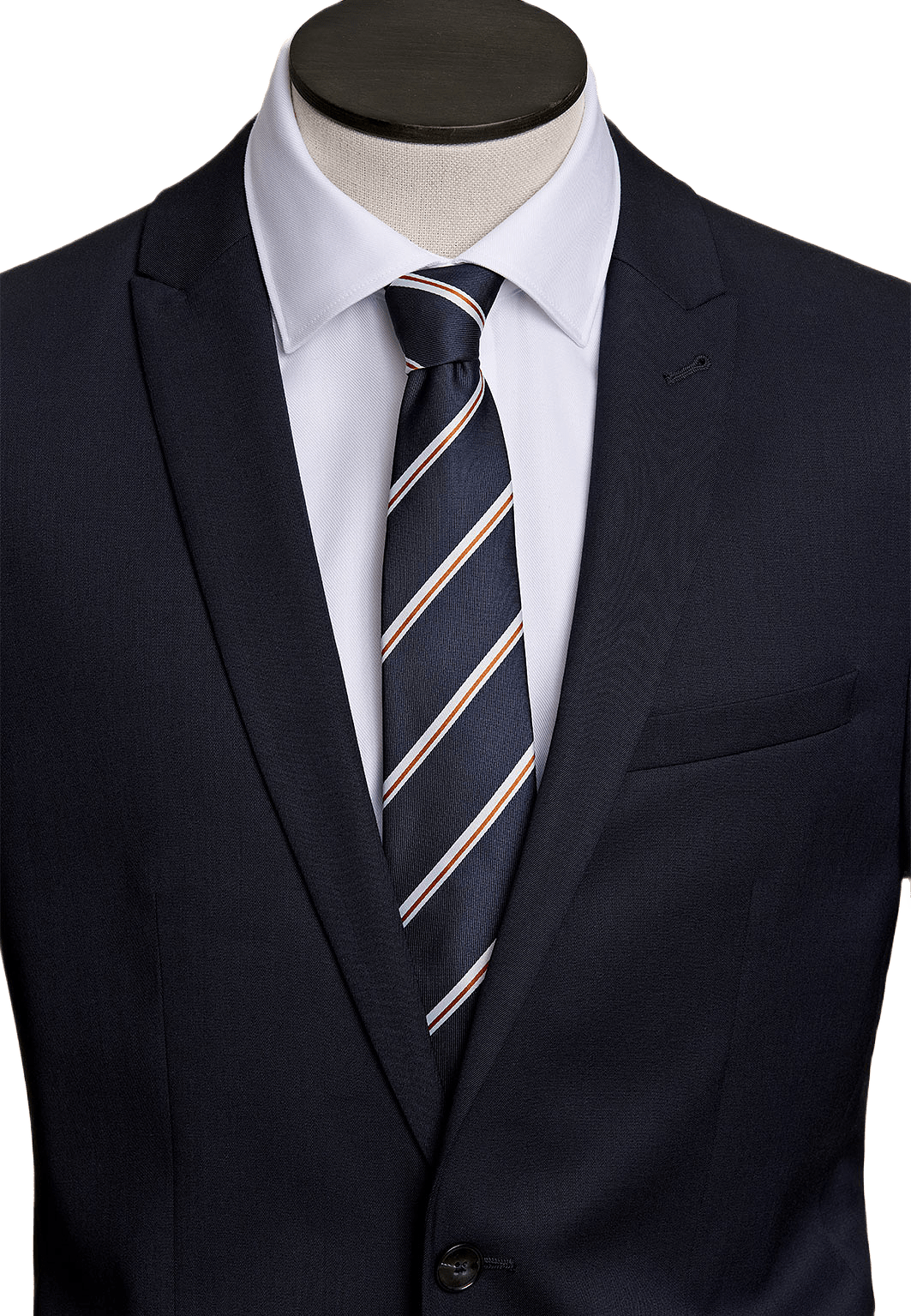 Polyester tie with stripe 7 cm, från Lindbergh, i färgen Navy.