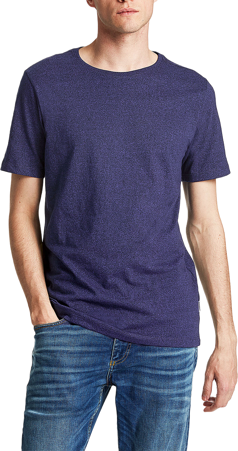 Mouliné o-neck tee S/S, från Lindbergh, i färgen Deep Navy Mix.