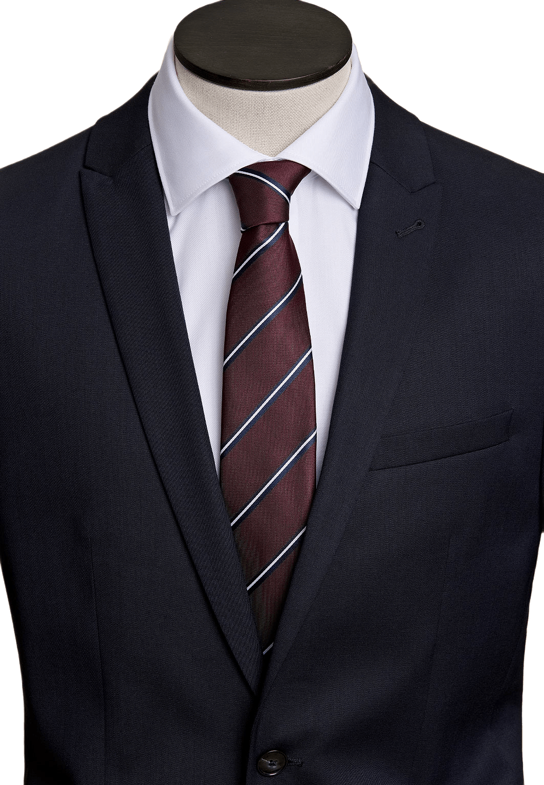 Polyester tie with stripe 7 cm, från Lindbergh, i färgen Bordeaux.