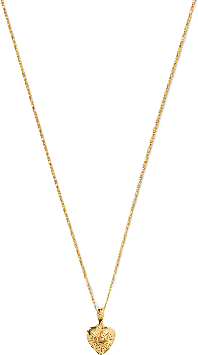Sunburst Heart Necklace Gold