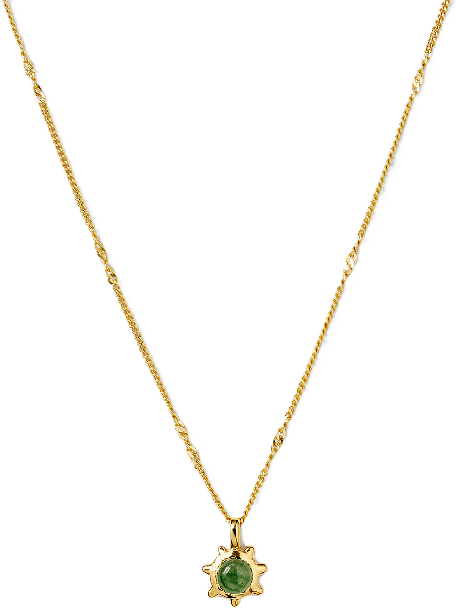 Florentina Necklace Gold Green Jade, från Syster P, i färgen Gold.