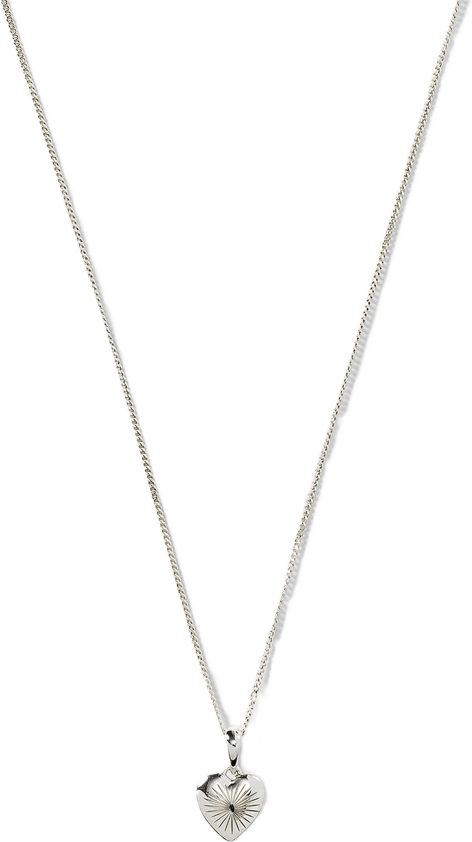 Sunburst Heart Necklace Silver, från Syster P, i färgen Silver.