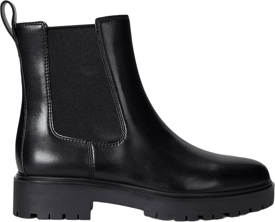 Allyson Burnished Leather Bootie, från Lauren Ralph Lauren, i färgen Black.