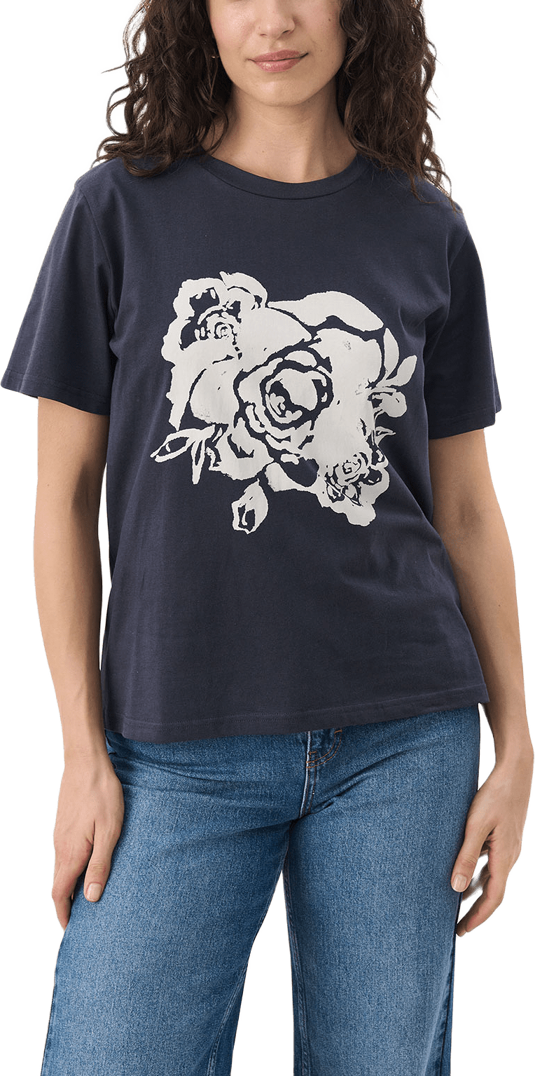 NahidPW TS T-shirt, från Part Two, i färgen Navy Rose Print.
