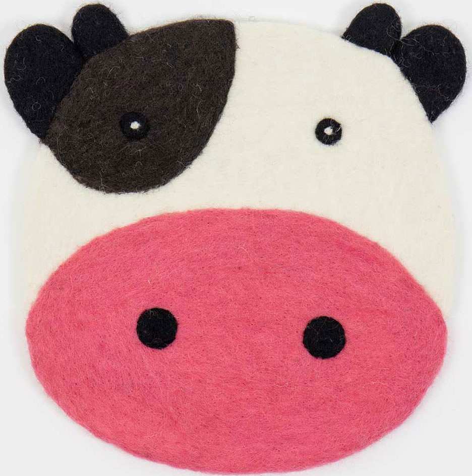 Cow Sittdyna Ø 28 cm, från A World of Craft, i färgen Brun/Vit/Rosa.
