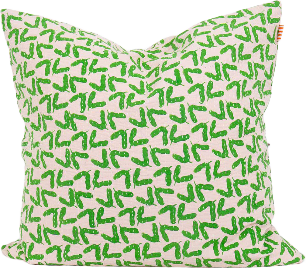 Maple Nose Kuddfodral 50X50 cm, från A World of Craft, i färgen Ljusrosa/Grön.