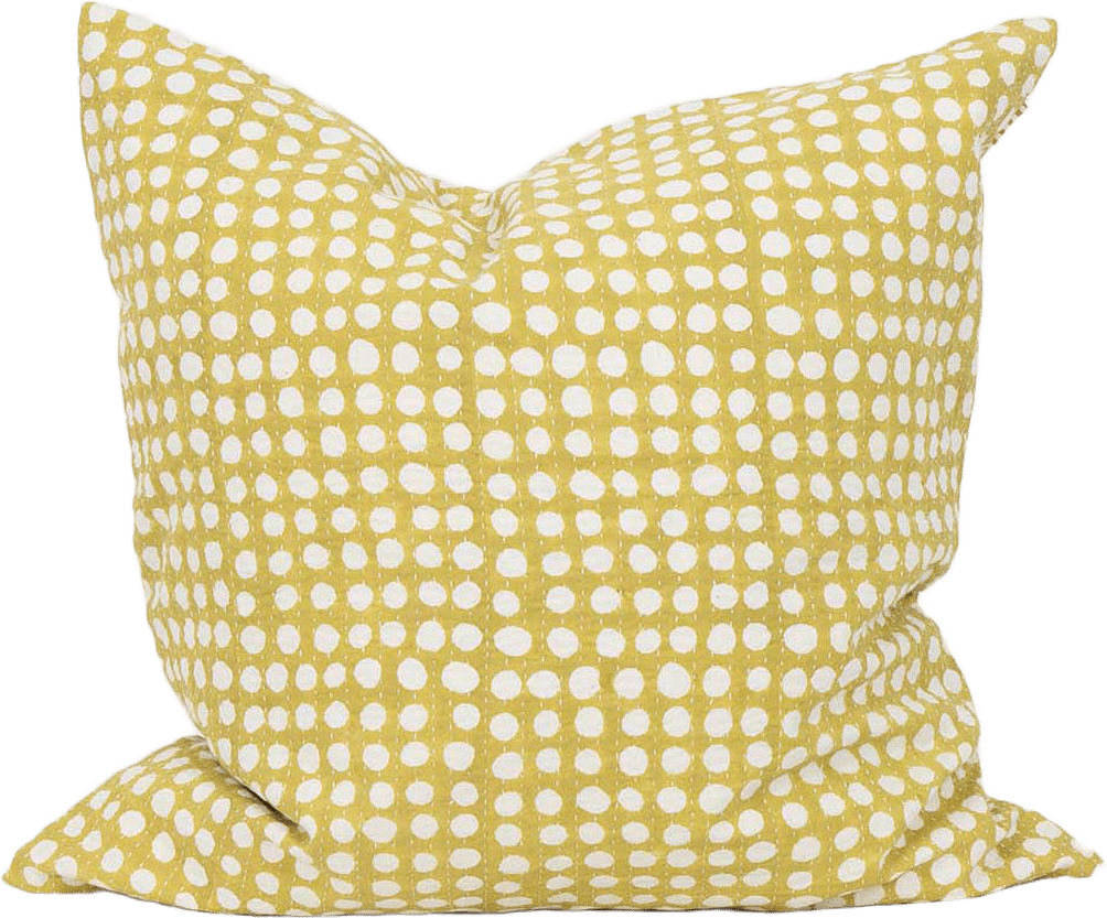 Dots Kuddfodral 50X50 cm, från A World of Craft, i färgen Gul/Offwite.