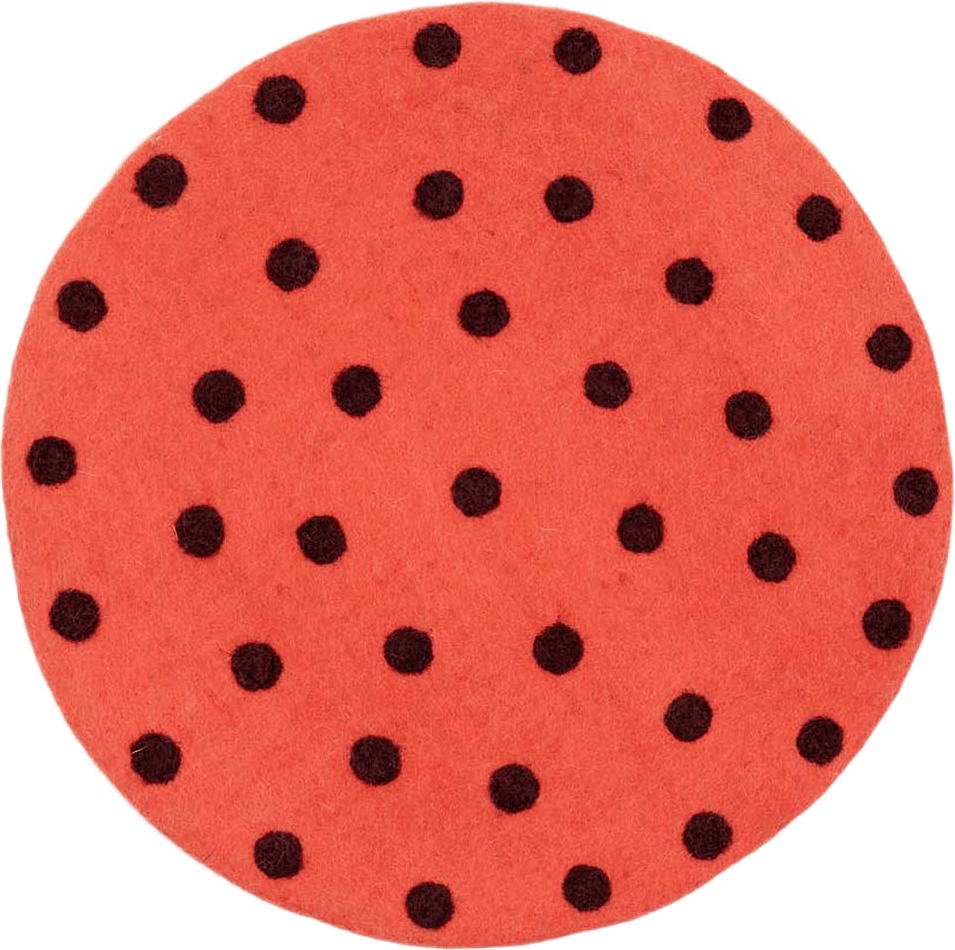Felt Dot Sittdyna  Ø 37 cm, från A World of Craft, i färgen Orange/Plommon.