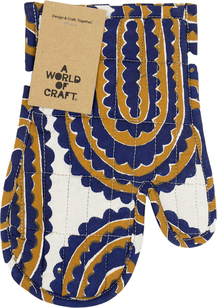 Gear Grytvante, från A World of Craft, i färgen Mörkblå/Senap.