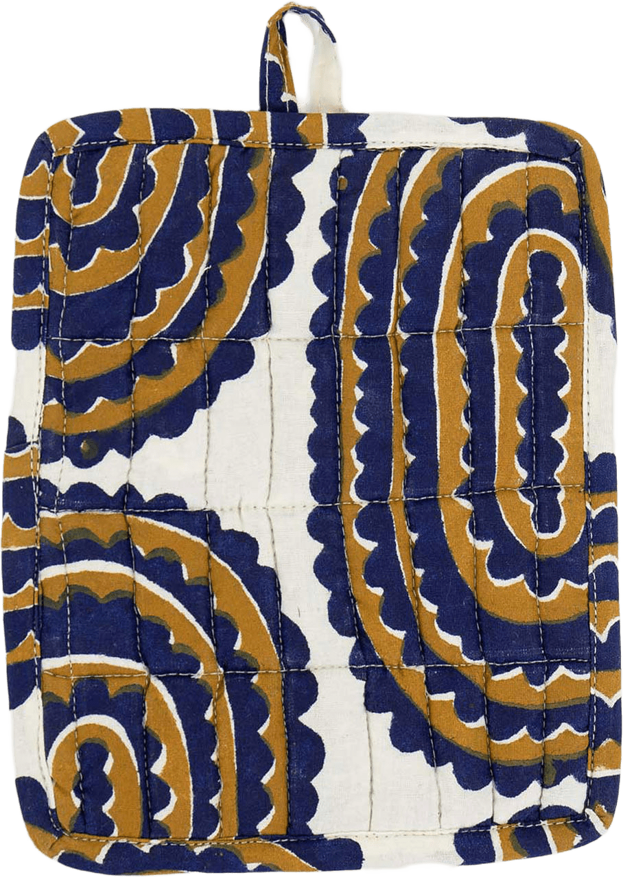 Gear Grytlapp, från A World of Craft, i färgen Mörkblå/Senap.