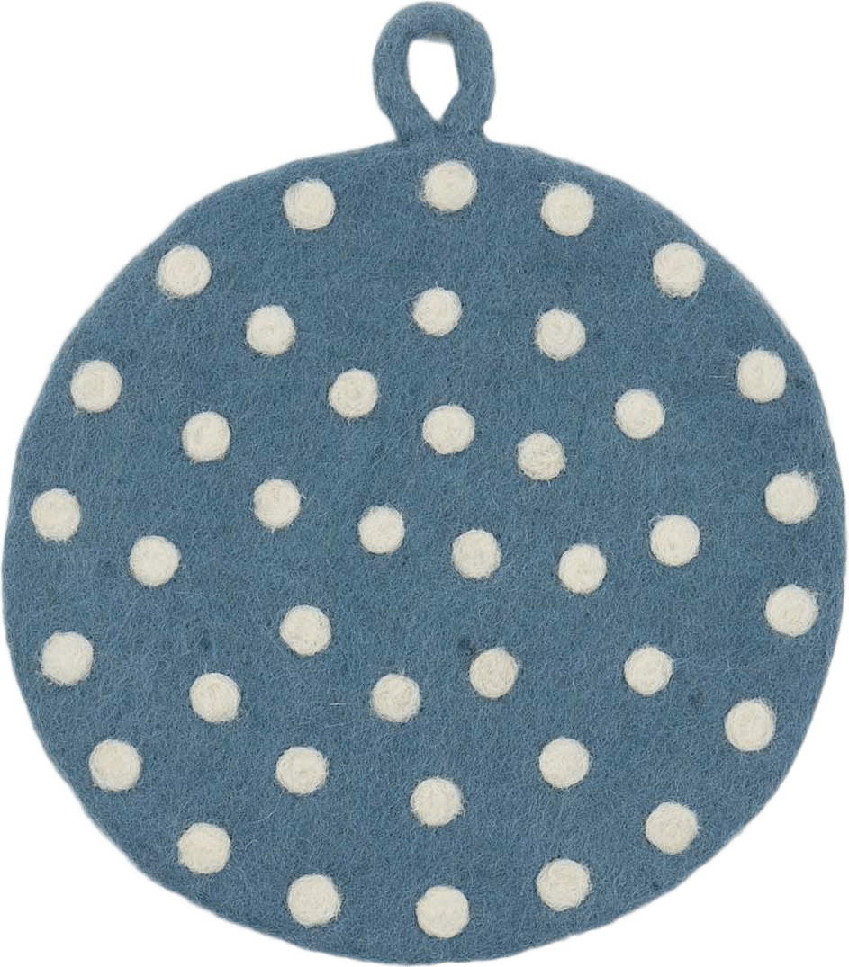 Felt Dot Grytlapp, från A World of Craft, i färgen Blå/Vit.