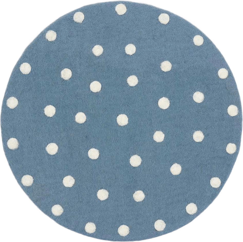 Felt Dot Sittdyna   Ø 37 cm, från A World of Craft, i färgen Blå/Vit.