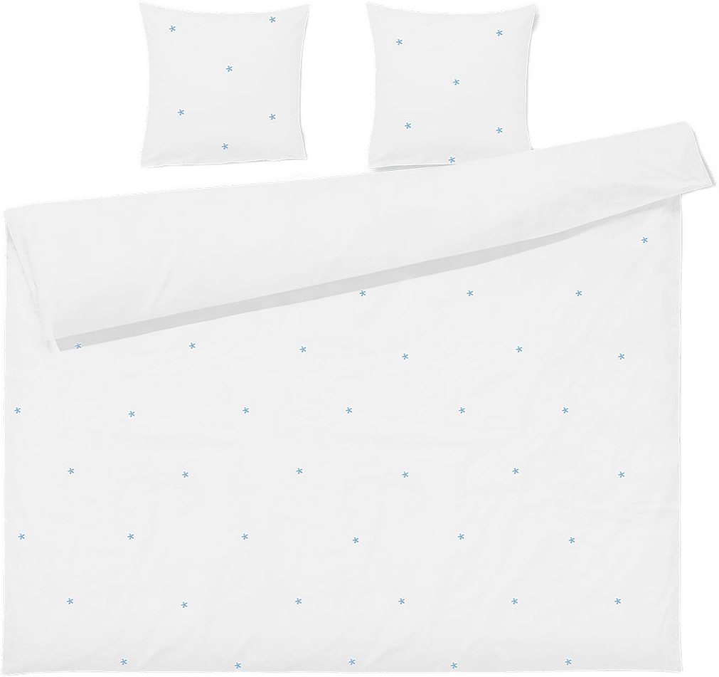 Daisy Påslakanset 220x220 cm, från JUNA, i färgen White/Light Blue.