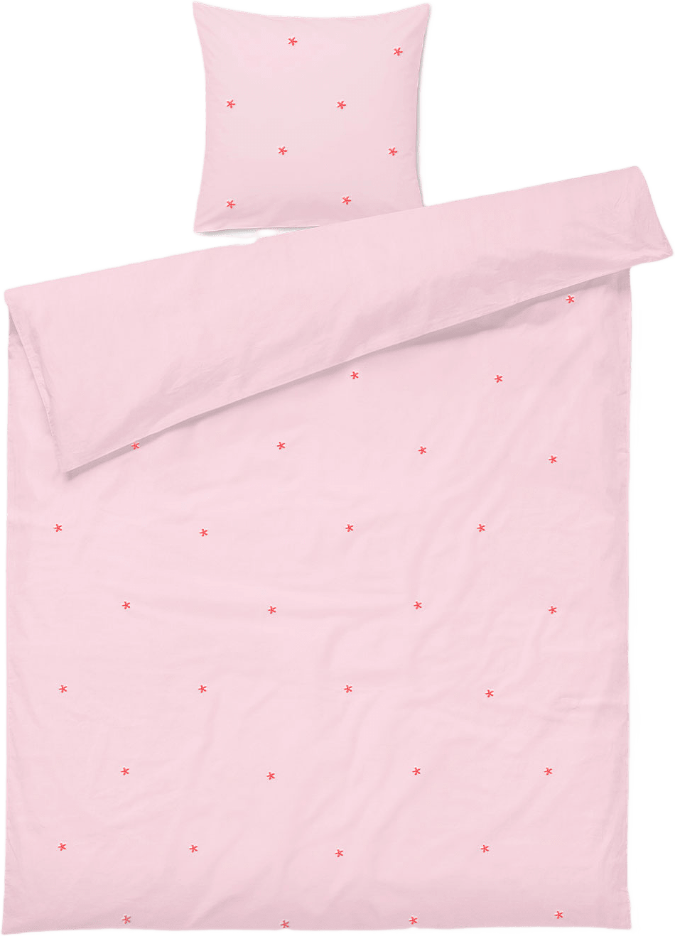 Daisy Påslakanset 150x210 cm, från JUNA, i färgen Pink/Red.