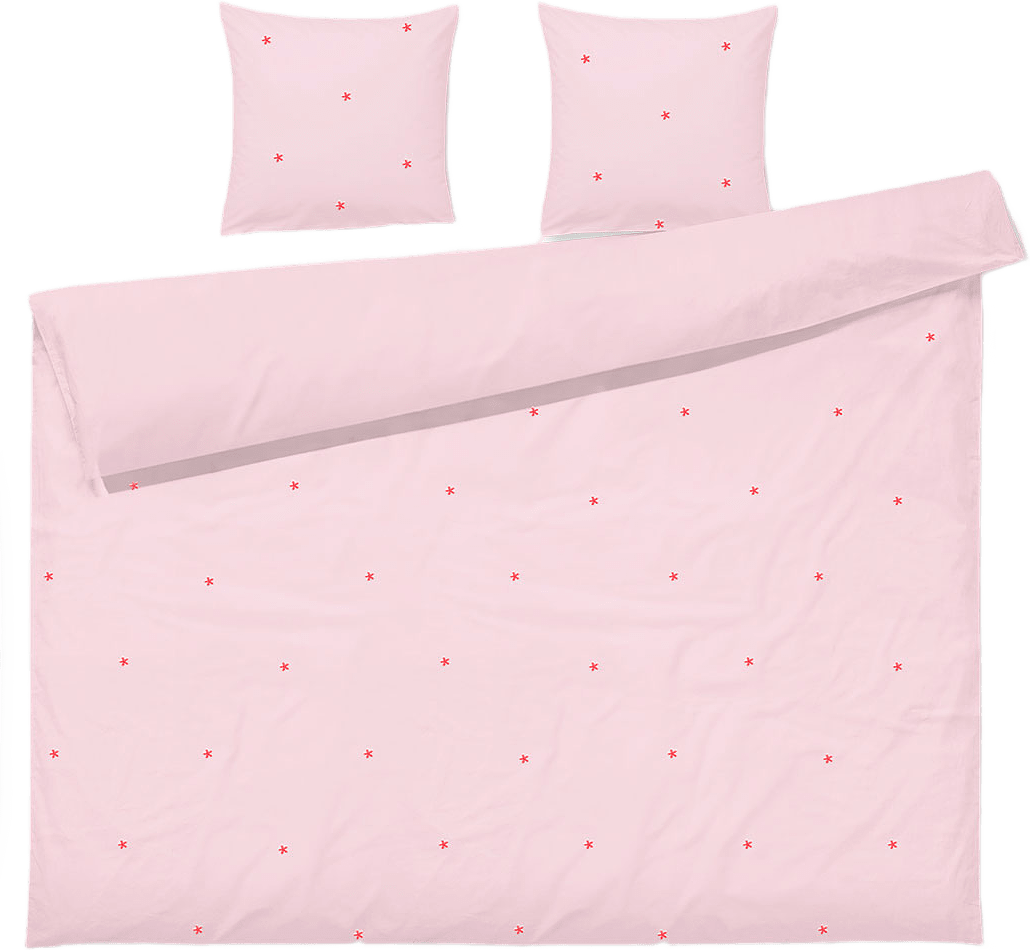 Daisy Påslakanset 220x220 cm, från JUNA, i färgen Pink/Red.