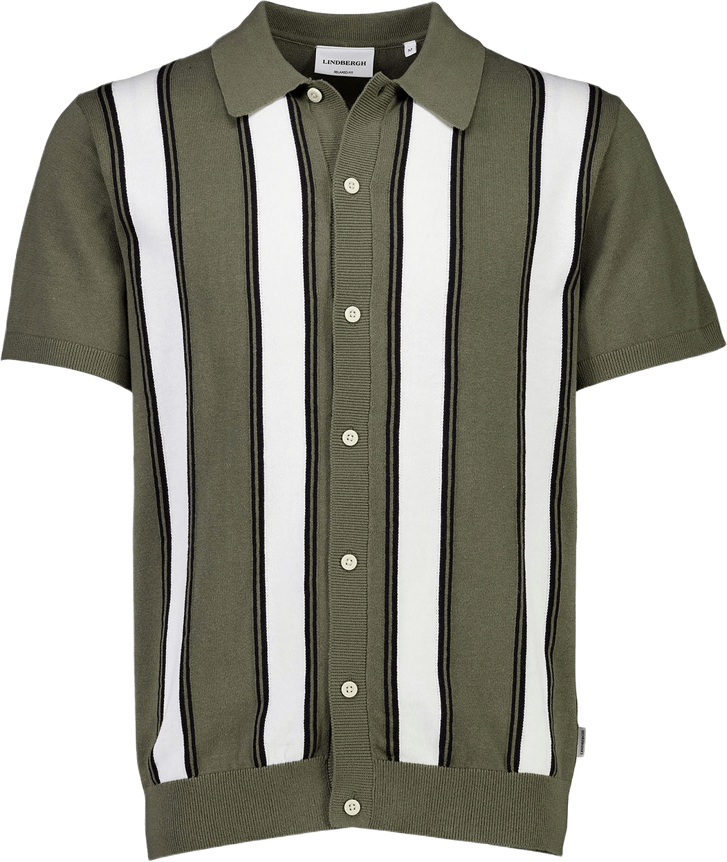 Knitted polo cardigan, från Lindbergh, i färgen Lt Army.