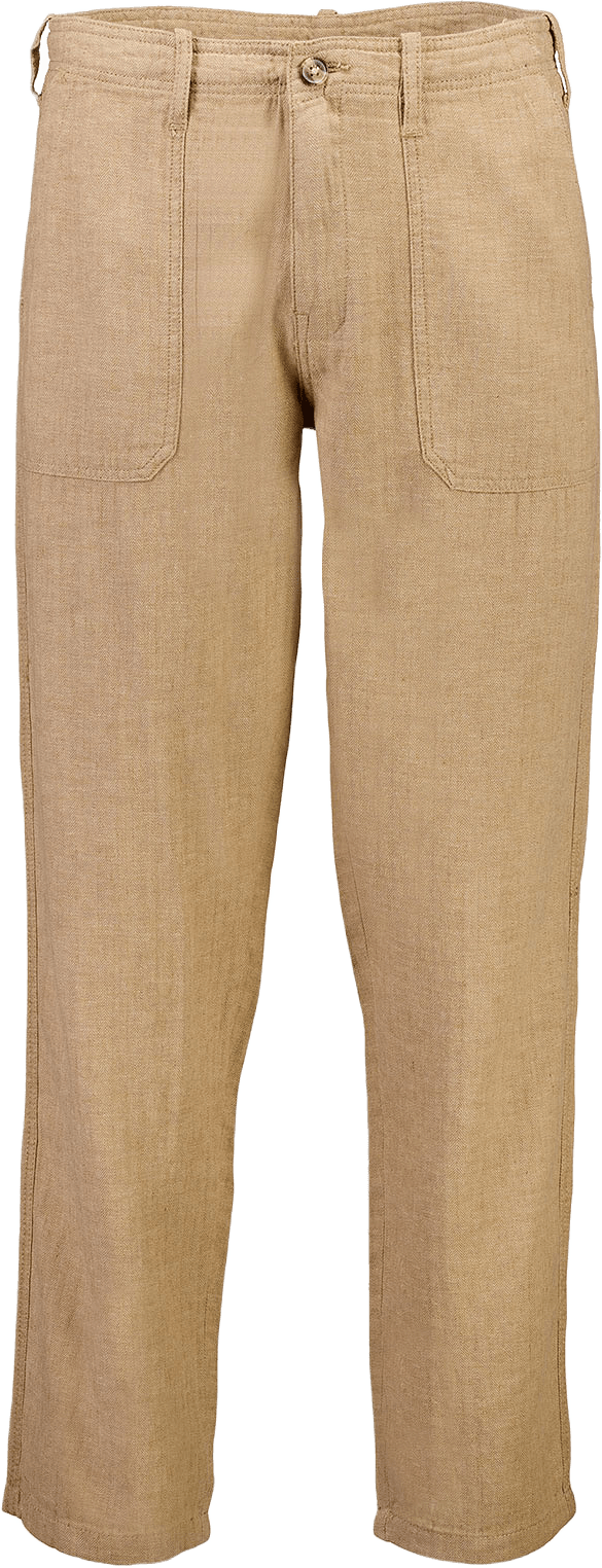 Linen blend herringbone pants, från Lindbergh, i färgen Sand.
