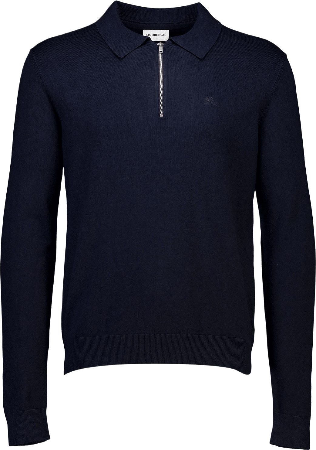 Ecovero L/S zip polo, från Lindbergh, i färgen Navy.