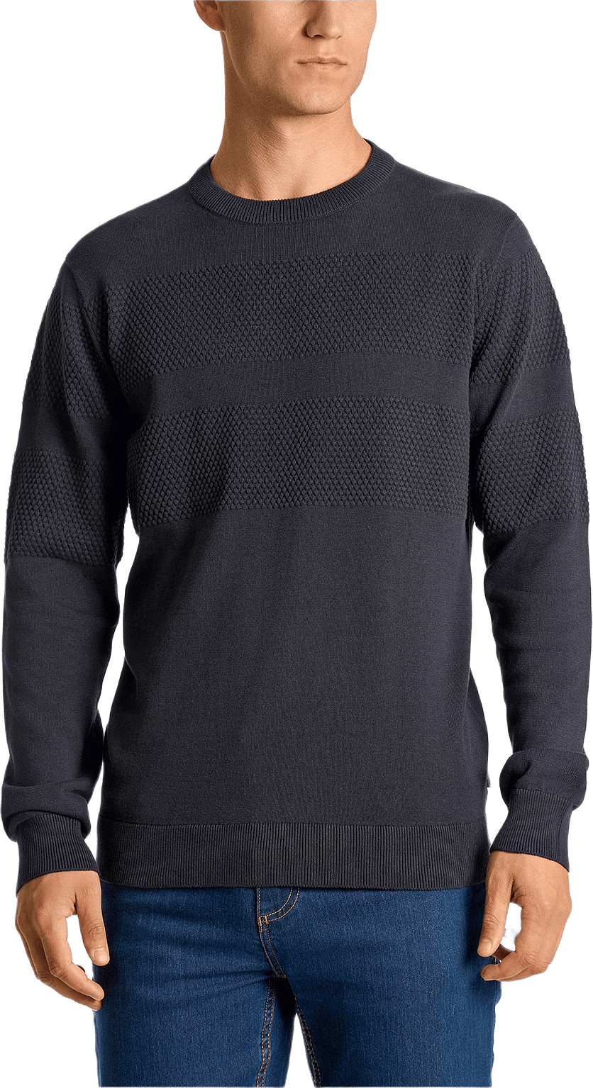 Purl knit o-neck jumper, från Lindbergh, i färgen Navy.