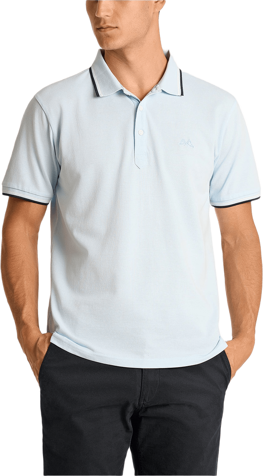 Polo shirt w. contrast piping