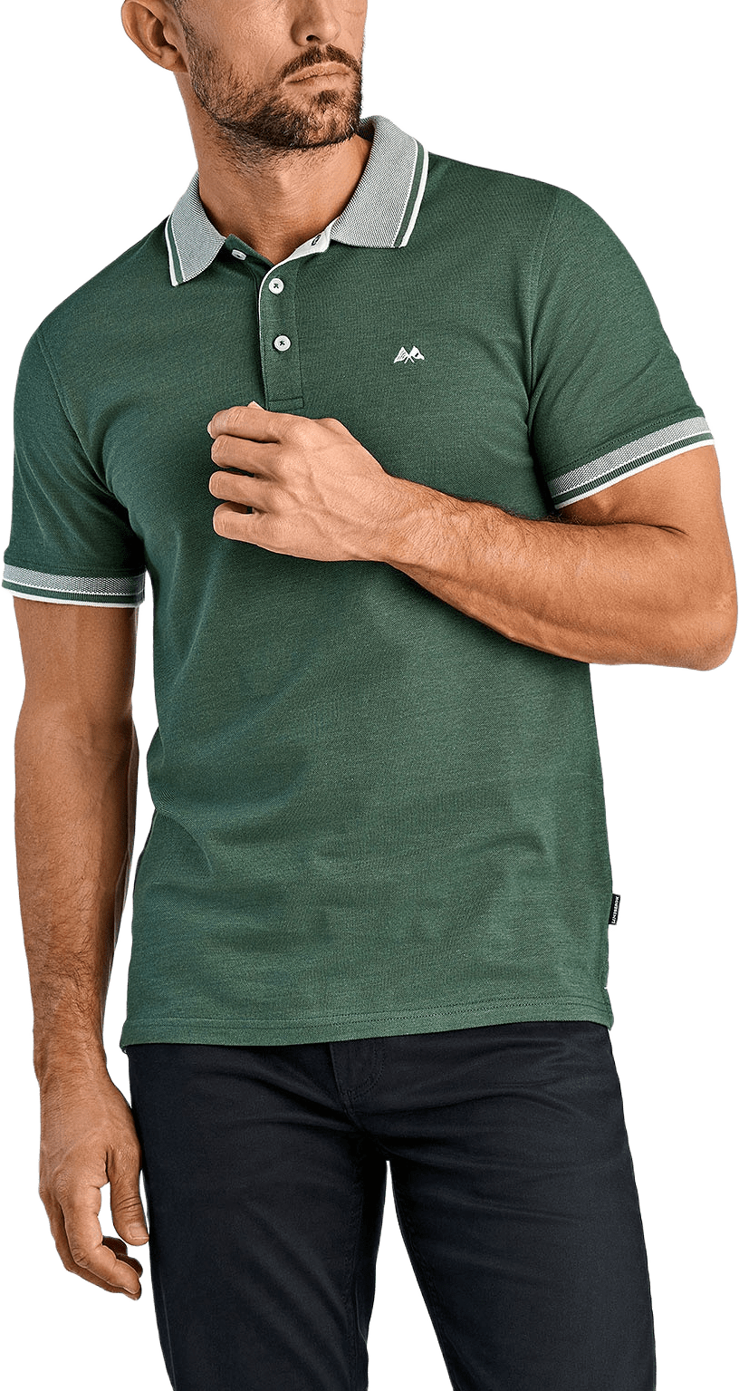 Orangic cotton polo piqué S/S- relaxed fit- regular collar, från Lindbergh, i färgen Green.