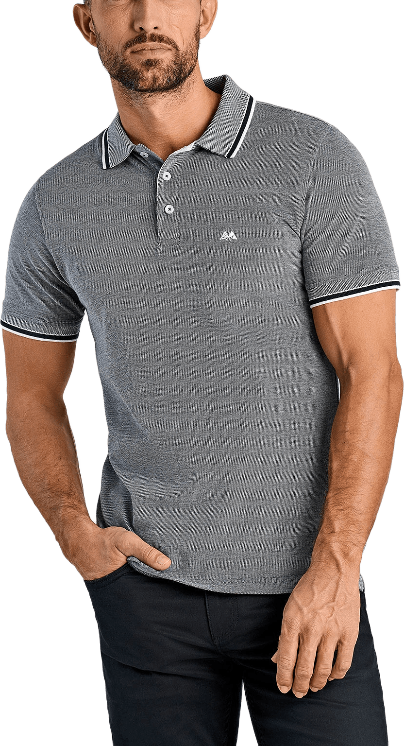 Orangic cotton polo piqué S/S- relaxed fit- regular collar, från Lindbergh, i färgen Navy.