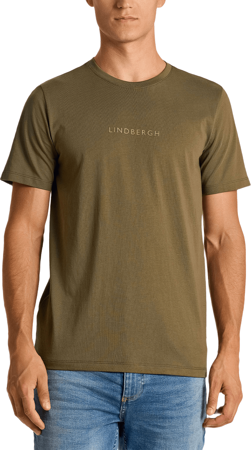 Lindbergh print tee S/S, från Lindbergh, i färgen Dk Jungle Green.